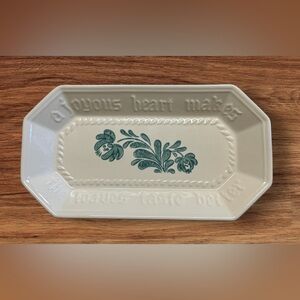 Vintage Platzgraff Bread Platter Green/Cream Print